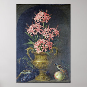 Affiche Vintage Jakob Bogdani Un vase de fleurs
