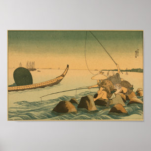 Affiche Vintage Japanese Wall Art Fishing
