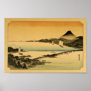 Affiche Vintage Japanese Wall Art Mountains