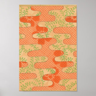 Affiche Vintage japonais Mur Art rouge