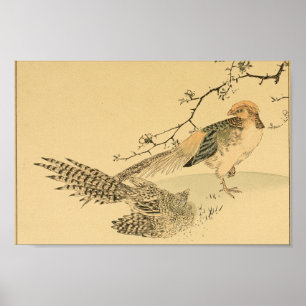 Affiche Vintage Japonais Wall Art Birds