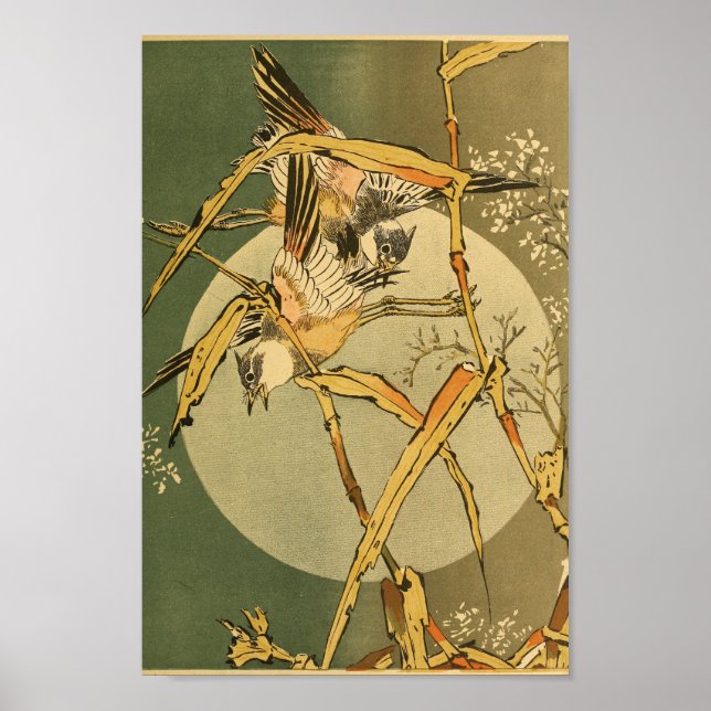Affiche Vintage Japonais Wall Art Birds (Devant)