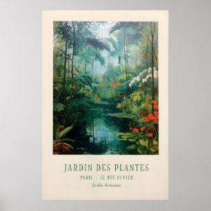 Affiche Vintage Jardin des Plantes Paris Botanique