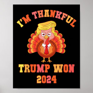 Affiche Vintage Je suis heureux que Trump ait gagné 2024 F