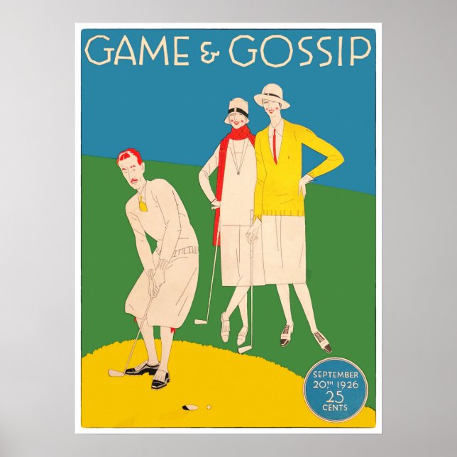 Affiche Vintage Jeu Et Gossip Golf Imprimer (Devant)