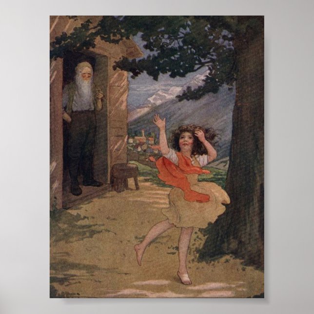 Affiche Vintage Johanna Spyri Heidi des Alpes suisses (Devant)