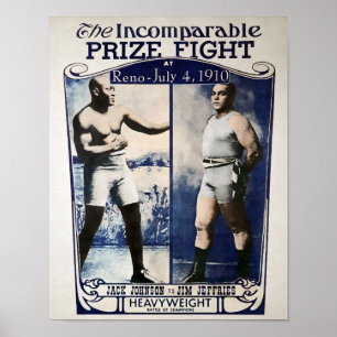 Affiche Vintage Johnson VS Jeffries Prize