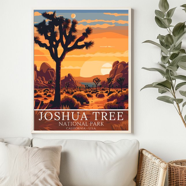 Affiche Vintage Joshua Tree National Park - Sunset  (Créateur téléchargé)