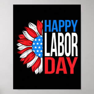 Affiche Vintage Joyeuse Fête du Travail Patriotique Tourne