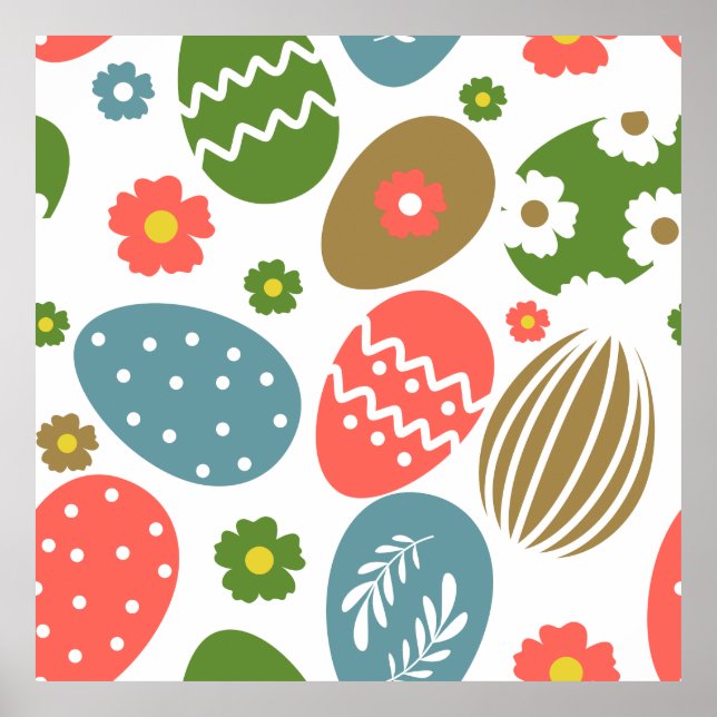 Affiche Vintage Joyeuses fleurs de Pâques (Devant)