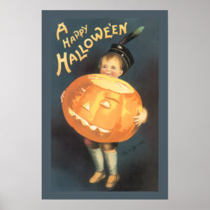 Affiche Vintage Joyeux Halloween par Ellen Clapsaddle