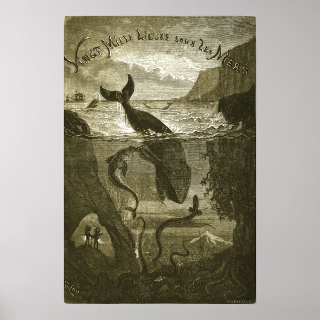 Affiche Vintage Jules Verne 20 000 Ligues... (Devant)