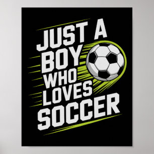 Affiche Vintage Juste un garçon qui aime jouer au football
