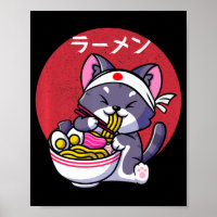 Vintage Kawaii Anime Ramen Chat Japonais nourritur