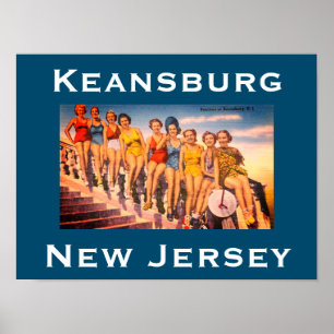 Affiche Vintage Keansburg, NJ Beach Scene - Jersey Shore