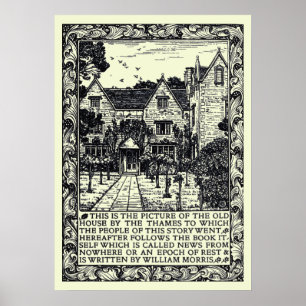 Affiche Vintage Kelmscott Manor par William Morris