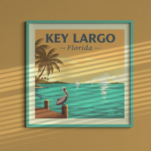 Affiche Vintage Key Largo Floride