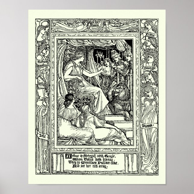 Affiche Vintage King Arthur par Walter Crane (Devant)