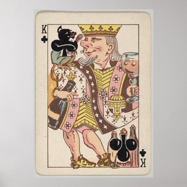 Affiche Vintage King of Clubs Playing Card (1889) (Devant)