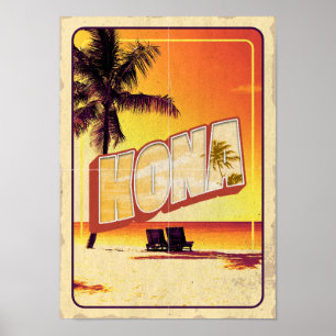 Affiche Vintage Kona Hawaii - Retro Travel