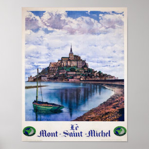 Affiche Vintage L.Pecheuy 1930 Mont Daint Michel Travel