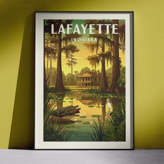 Affiche Vintage Lafayette Louisiane (Créateur téléchargé)