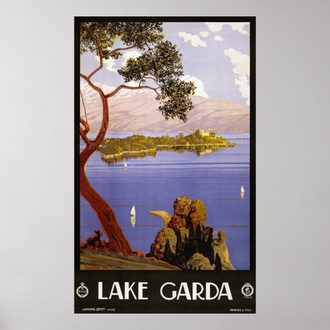 Affiche Vintage Lake Garda Travel (Devant)