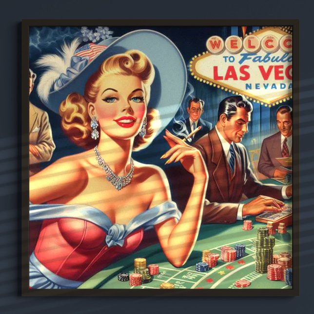 Affiche Vintage Las Vegas Casino Pin Up (Créateur téléchargé)