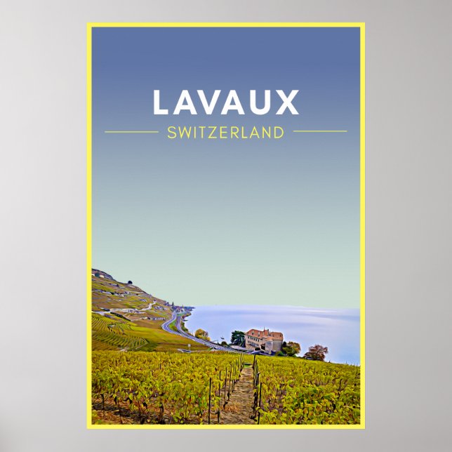 Affiche Vintage Lavaux Vineyards Suisse Travel (Devant)