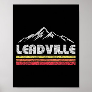 Affiche Vintage Leadville Colorado Retro Mountain Bike Ski