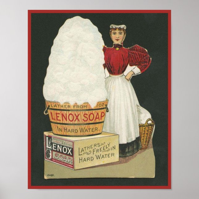 Affiche Vintage Lenox Savon Et Femme Laver (Devant)