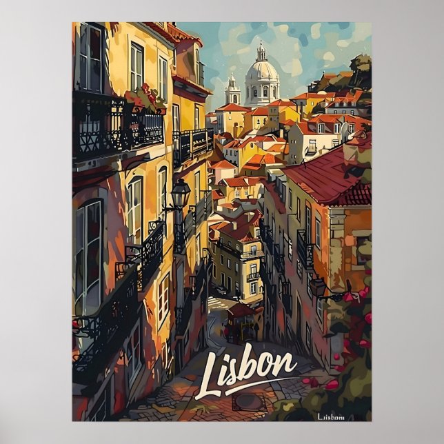 Affiche Vintage Lisbonne (Devant)