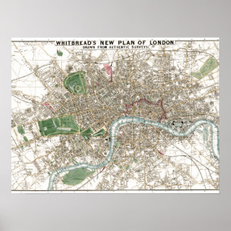 Affiche Vintage London City Plan Antique