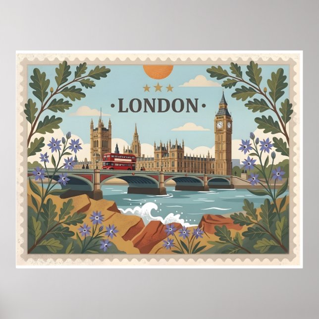 Affiche Vintage London Dayscape Postcard (Devant)