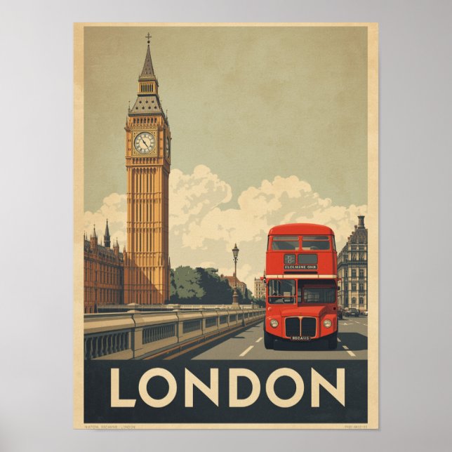 Affiche Vintage Londres Travel (Devant)