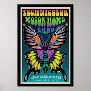 Affiche Vintage look Psychedelic Butterfly TMH Concert