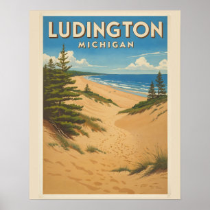 Affiche Vintage Ludington Michigan