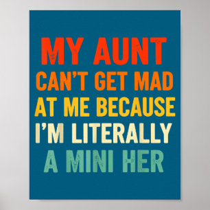 Affiche Vintage Ma Tante Ne Peut Pas Me Disputer Littérale