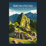 Affiche Vintage Machu Picchu Incan Travel Art<br><div class="desc">Bring the majestic aura of the Sacred Valley into your home with this striking Machu Picchu Travel Poster. This unique illustration celebrates the harmonious blend of architecture and nature, featuring the sun-drenched terraced ruins and the iconic silhouette of the Huayna Picchu peak.</div>