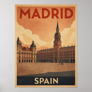 Affiche Vintage Madrid Travel