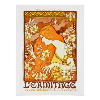 Affiche Vintage Magazine Français Art Nouveau Femm