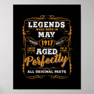 Affiche Vintage mai 105e anniversaire Cadeau 105 ans Homme