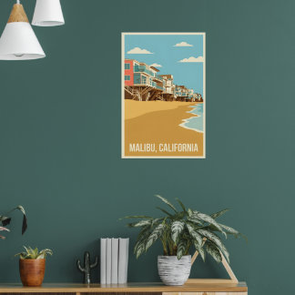 Affiche Vintage Malibu California