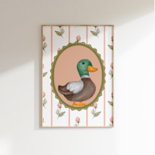 Affiche Vintage Mallard Duck Nursery Wall Art