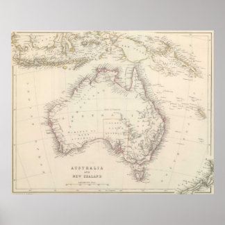 Affiche Vintage map of Australia