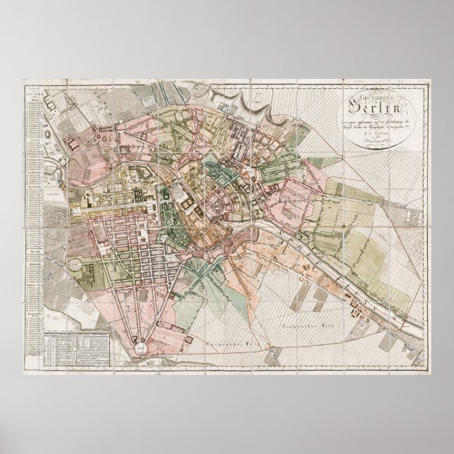 Affiche Vintage Map of Berlin (Devant)