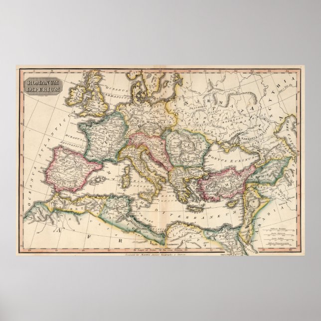 Affiche Vintage Map of The Roman Empire (1815) (Devant)