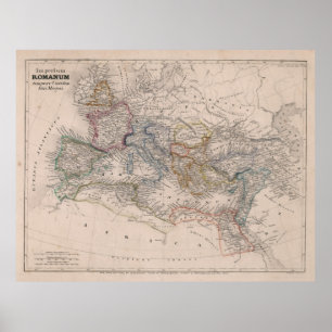 Affiche Vintage Map of The Roman Empire (1852)