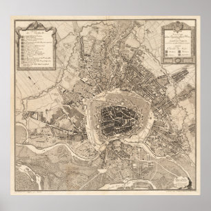 Affiche Vintage Map of Vienna Austria (1783)