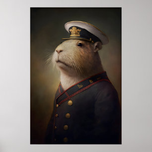 Affiche Vintage Marin Capybara, Impression d'art P